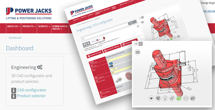 power jacks CAD product configurator