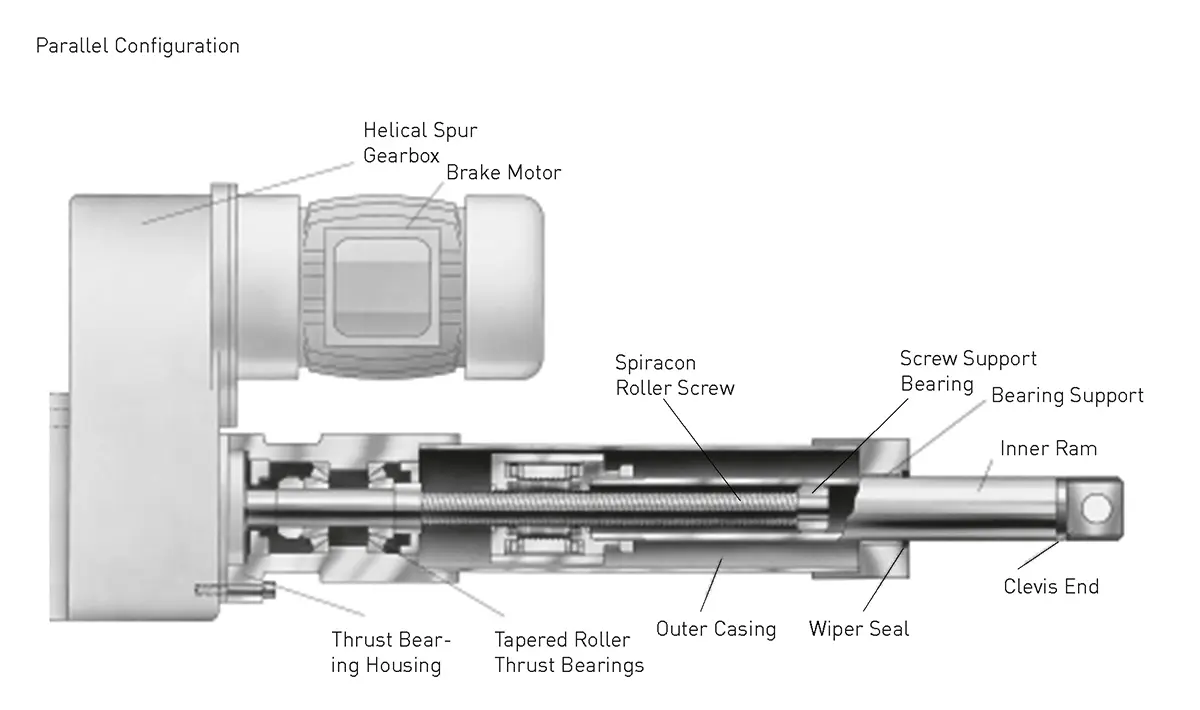 FAQ, Linearer Aktuator, Rolaram, Querschnitt