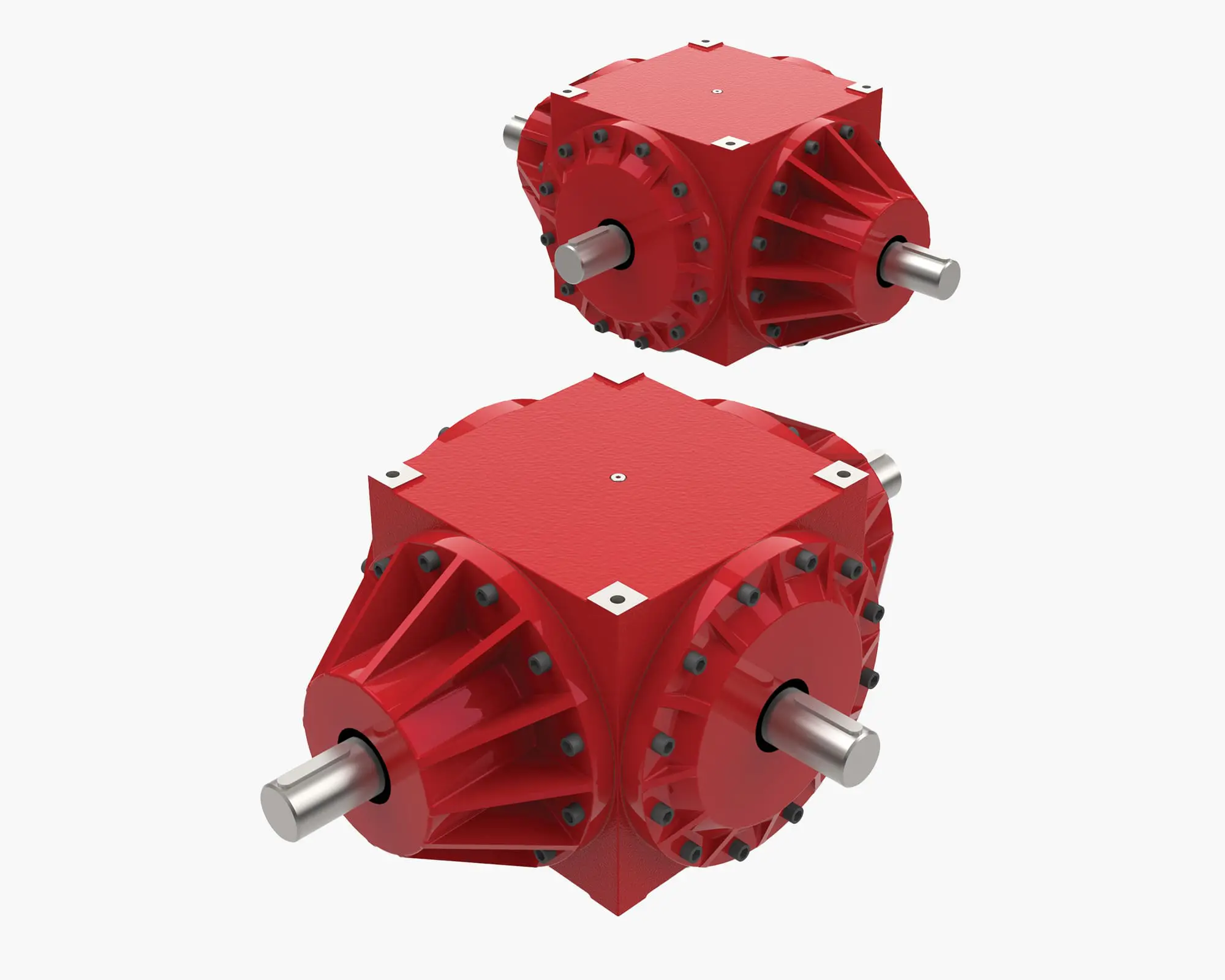 Range-N Bevel Gearbox, 4-Way, Solid Shaft, 42-Series