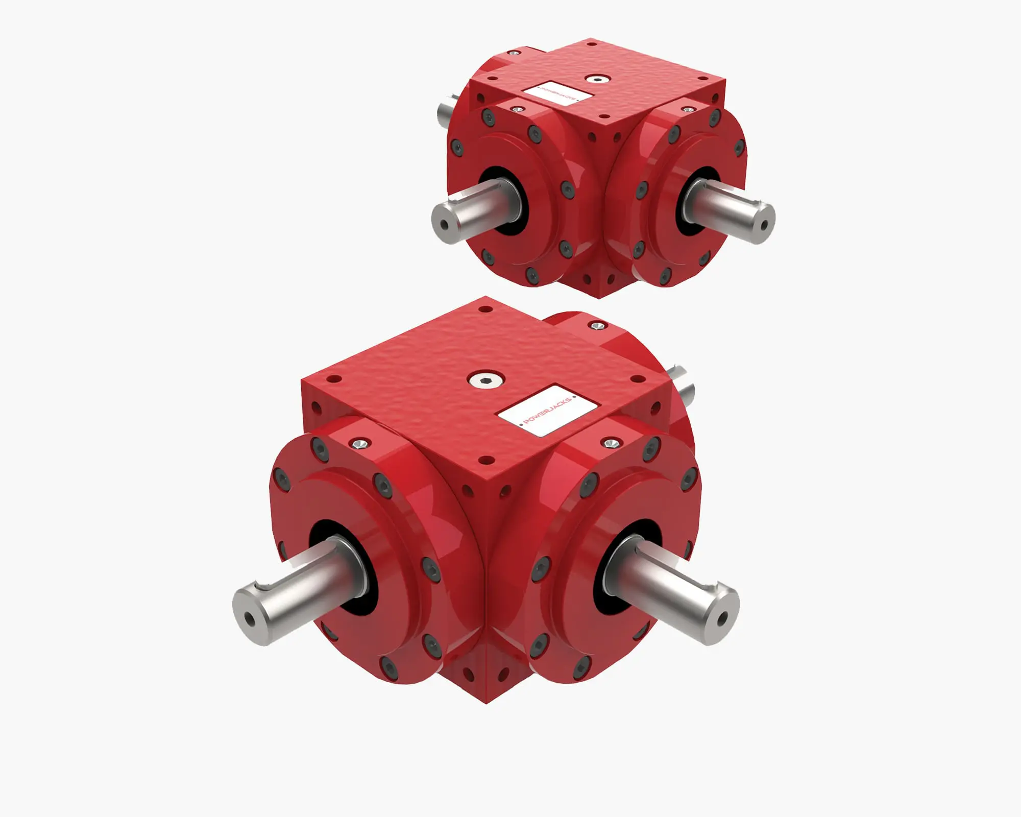 Range-C Bevel Gearbox, 3-Way, Solid Shaft