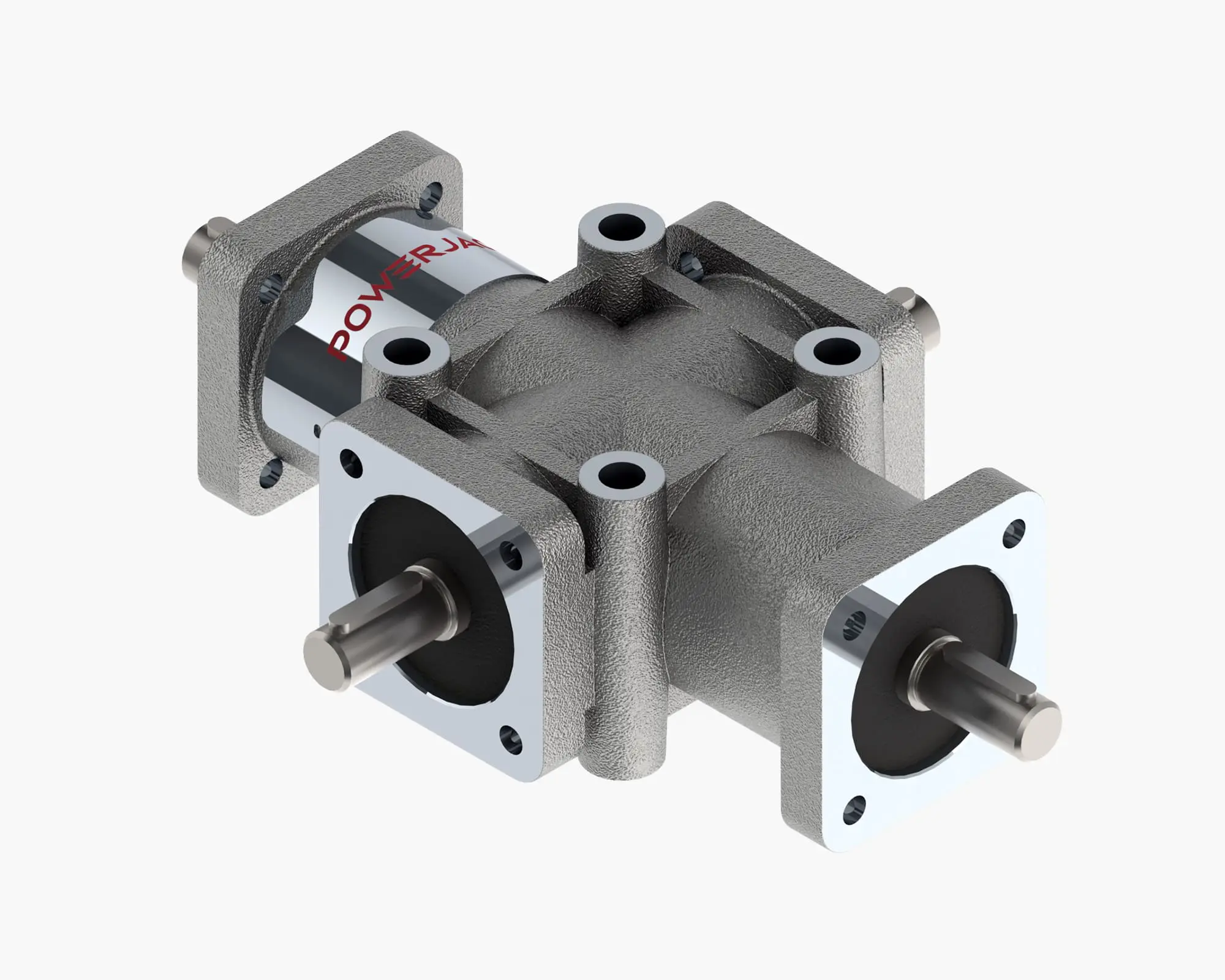 Range-P Bevel Gearbox, 2000 Series, 4-Way, Solid Shaft