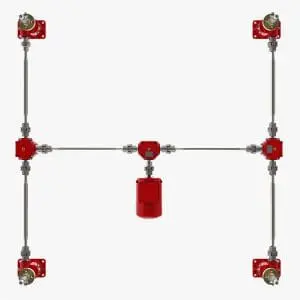 Screw Jack System, H-Configuration, E-Series Screw Jacks, Plan