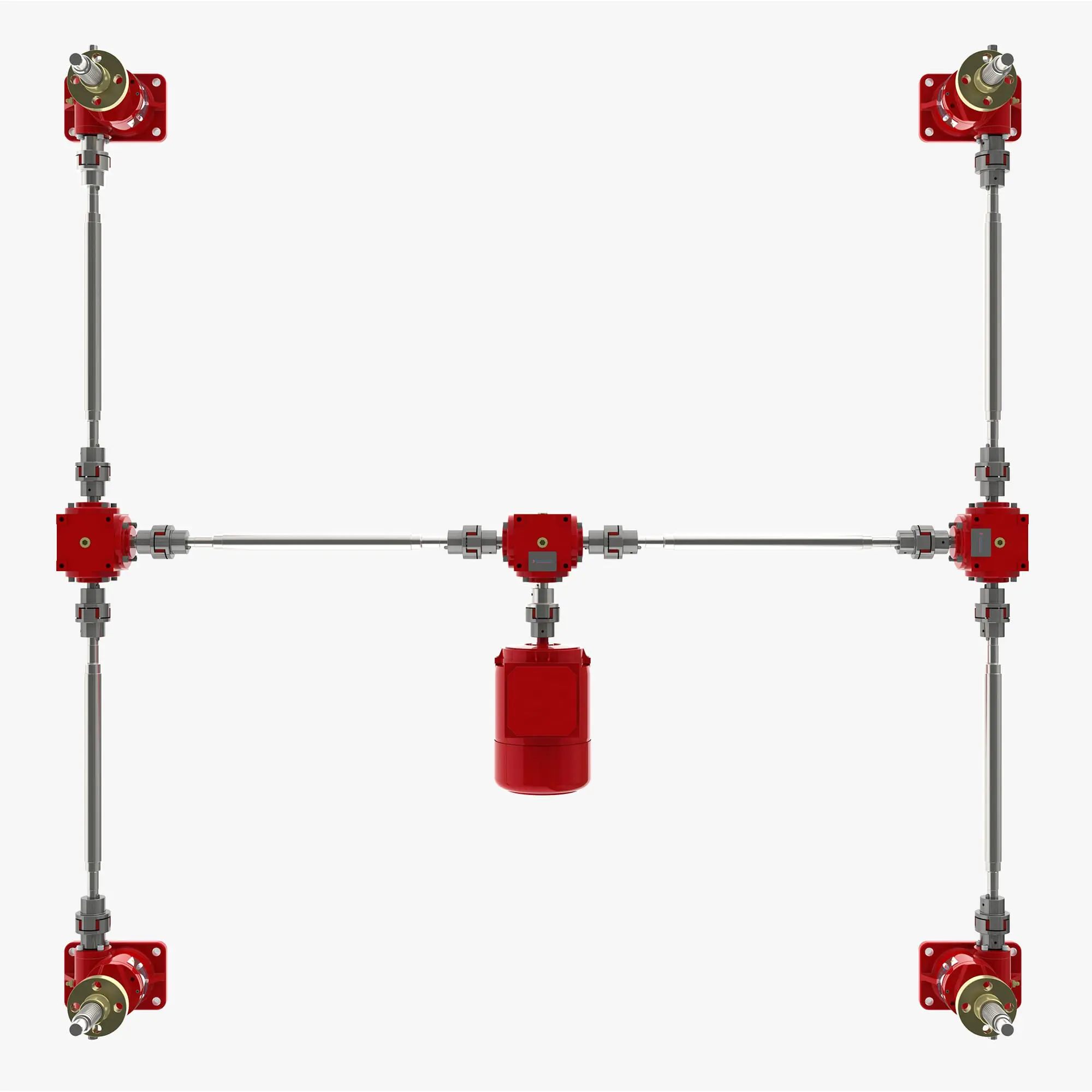 Screw Jack System, H-Configuration, E-Series Screw Jacks, Plan