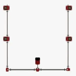 Screw Jack System, U-Configuration, E-Series Screw Jacks, Plan