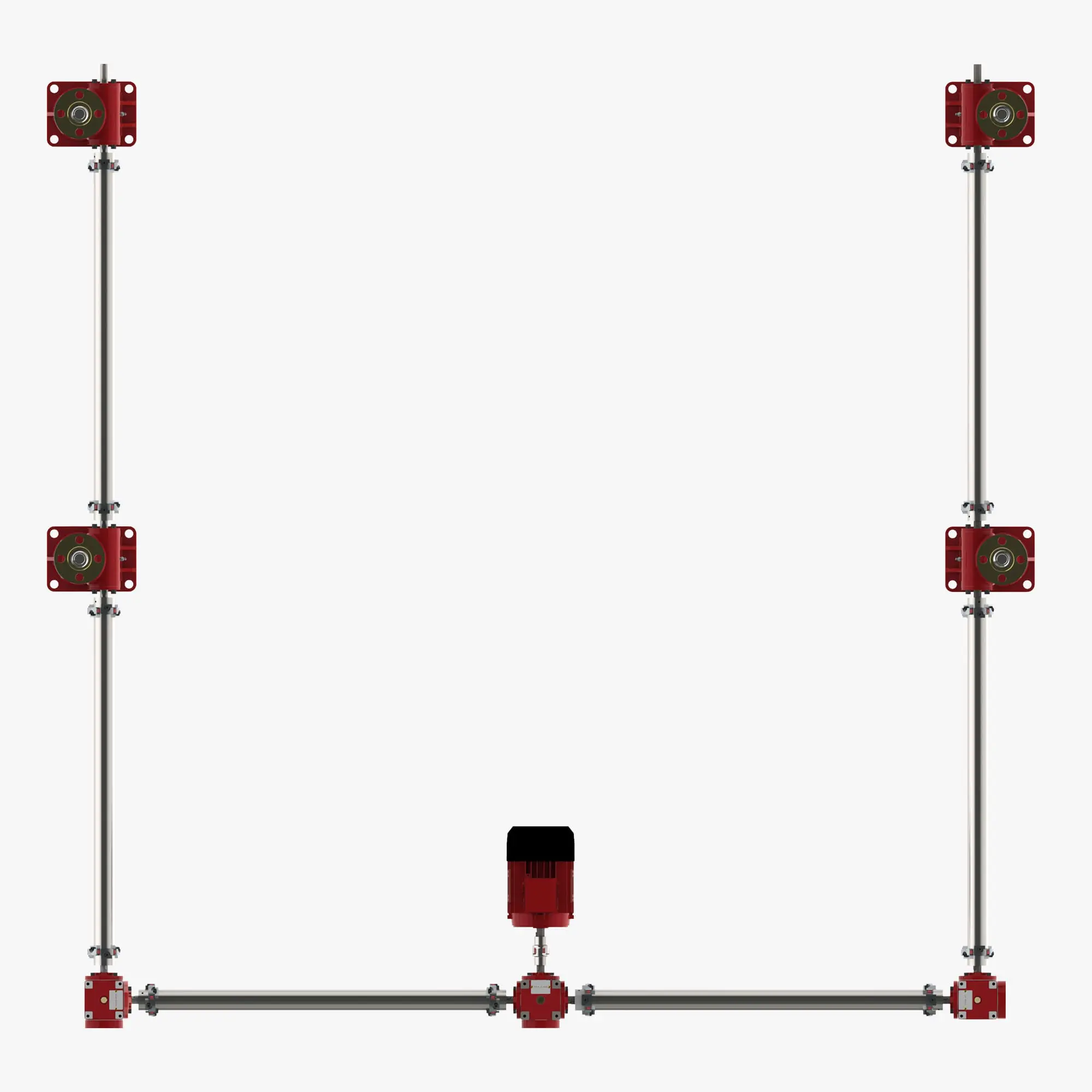 Screw Jack System, U-Configuration, E-Series Screw Jacks, Plan