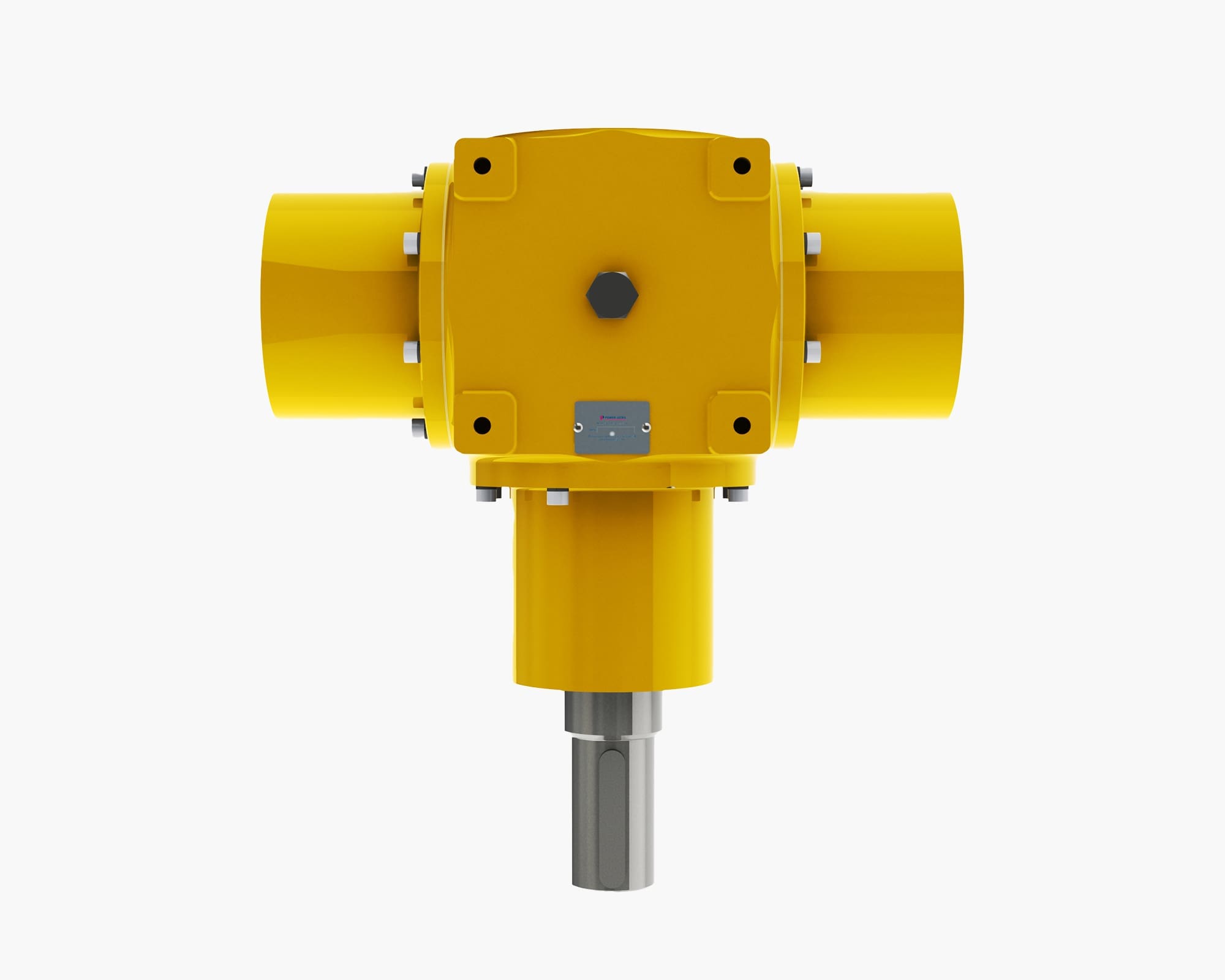 Range-U Subsea Bevel Gearbox, Hollow Shaft, 3-Way, Plan View