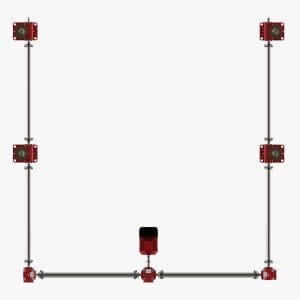 Screw Jack System, U-Configuration, E-Series Screw Jacks, Plan
