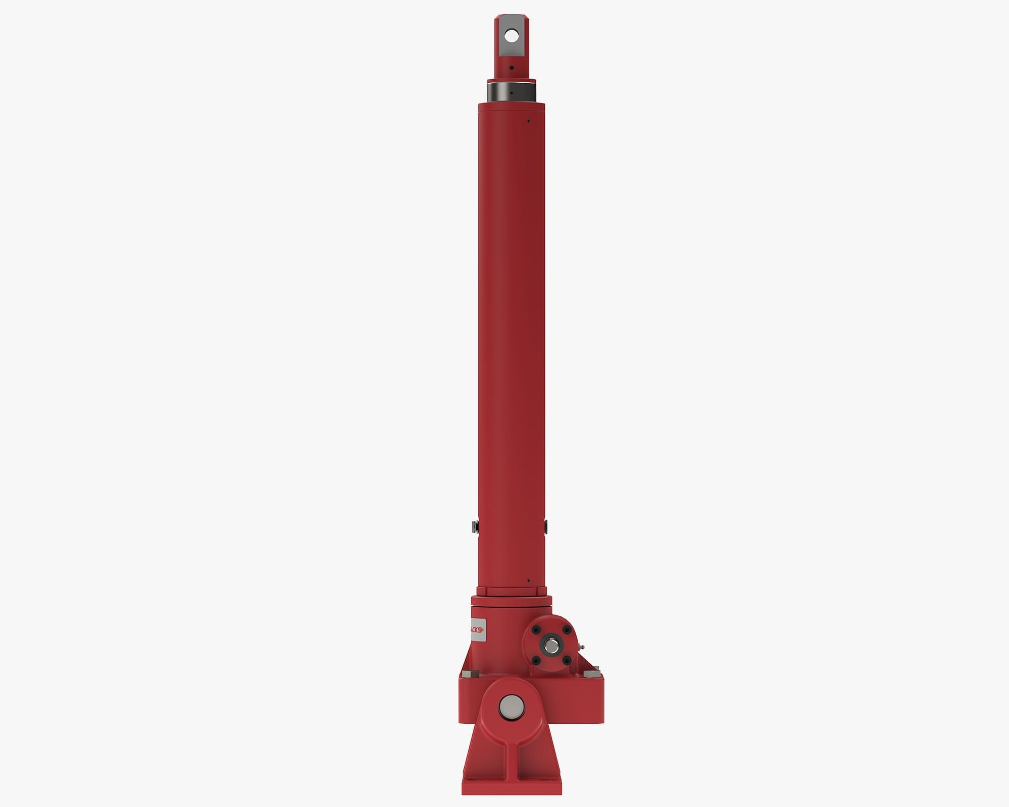 POWERAM Electric Linear Actuator, Clevis, Trunnion with Feet, Side View
