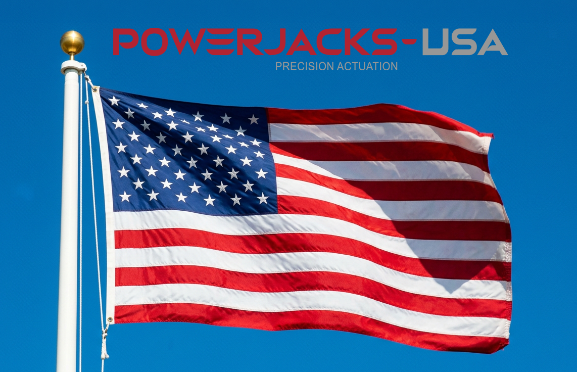 Power Jacks USA Logo with USA Flag underneath